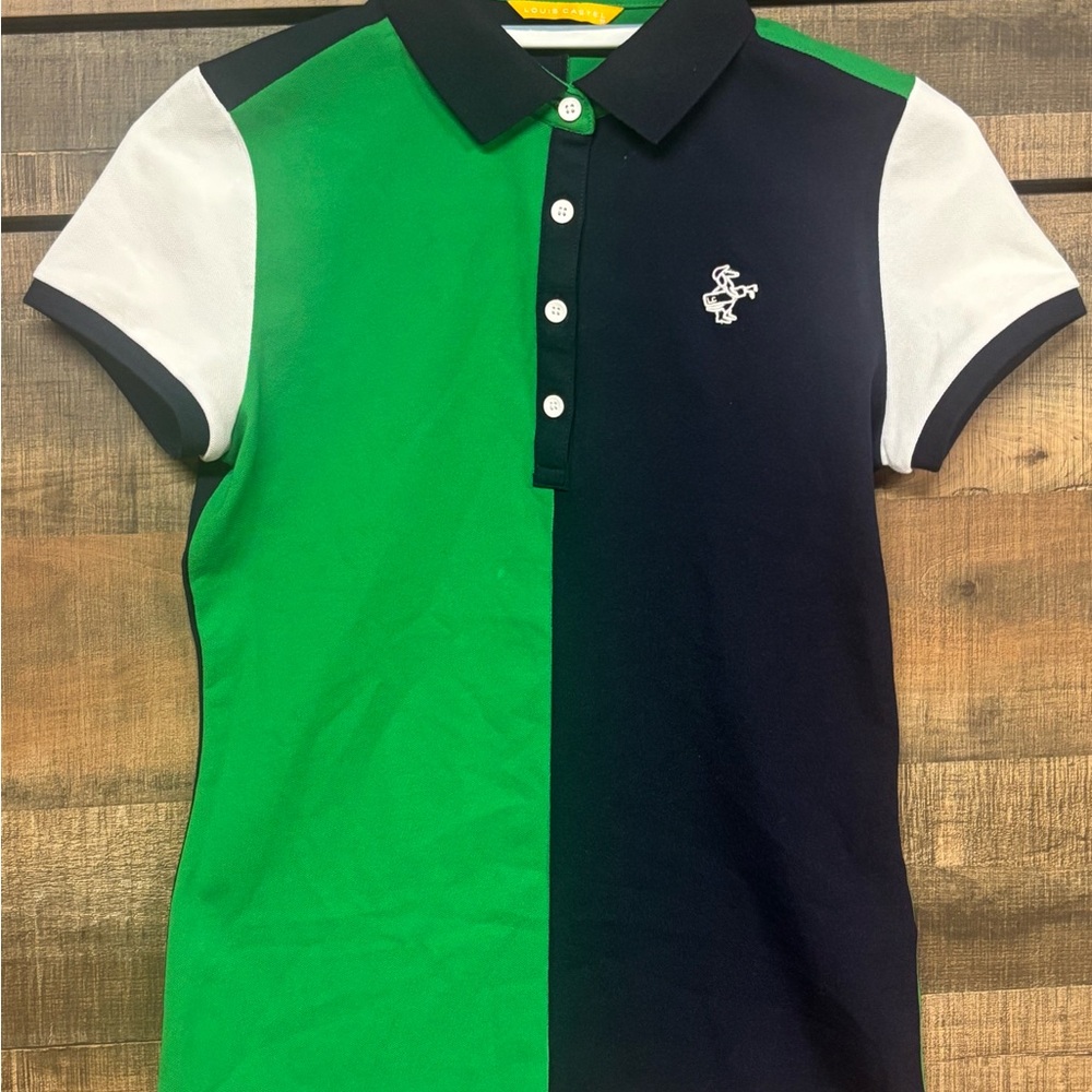 Louis Castel Green and Navy Polo Shirt Size 90 Women’s XS NWOT